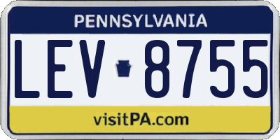 PA license plate LEV8755