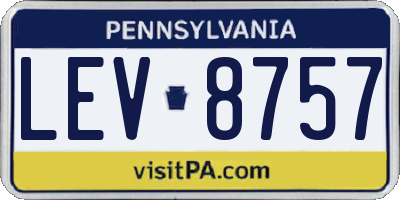 PA license plate LEV8757