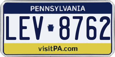 PA license plate LEV8762