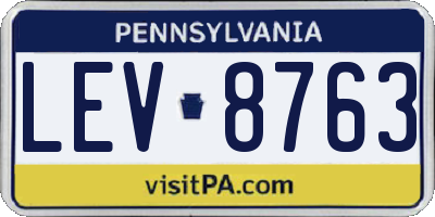 PA license plate LEV8763