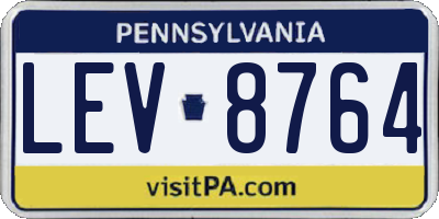 PA license plate LEV8764