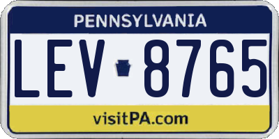 PA license plate LEV8765