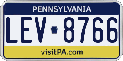 PA license plate LEV8766