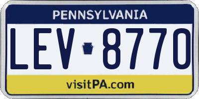 PA license plate LEV8770