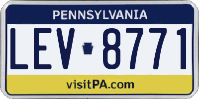 PA license plate LEV8771