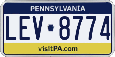 PA license plate LEV8774