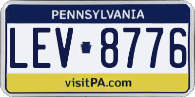 PA license plate LEV8776