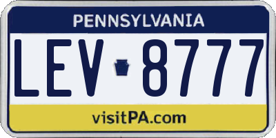 PA license plate LEV8777