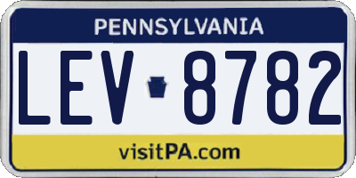 PA license plate LEV8782