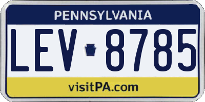 PA license plate LEV8785