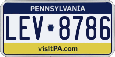 PA license plate LEV8786