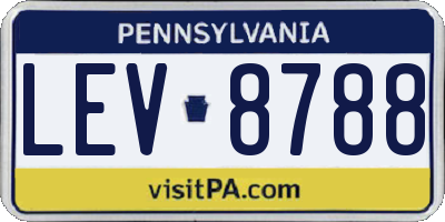 PA license plate LEV8788