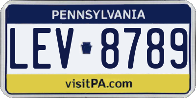 PA license plate LEV8789