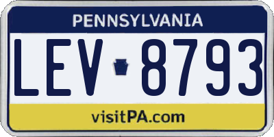 PA license plate LEV8793