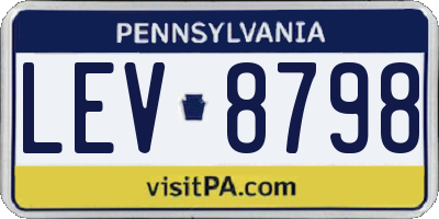 PA license plate LEV8798