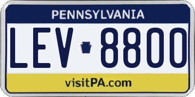 PA license plate LEV8800