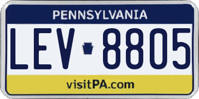 PA license plate LEV8805