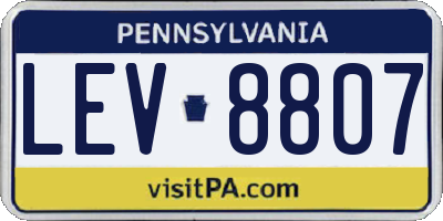 PA license plate LEV8807
