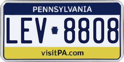 PA license plate LEV8808