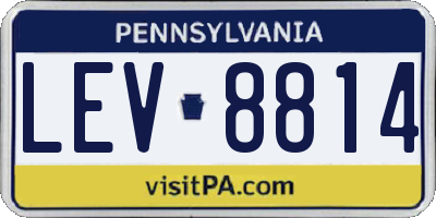 PA license plate LEV8814