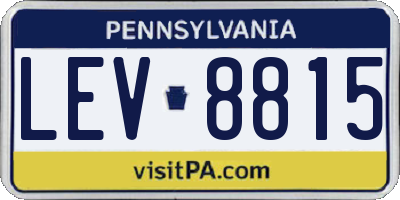 PA license plate LEV8815