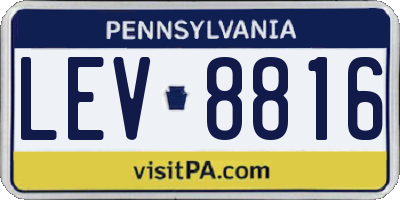 PA license plate LEV8816
