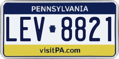 PA license plate LEV8821