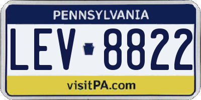 PA license plate LEV8822