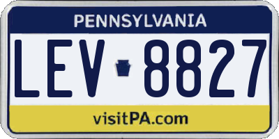 PA license plate LEV8827