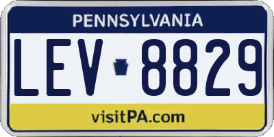 PA license plate LEV8829