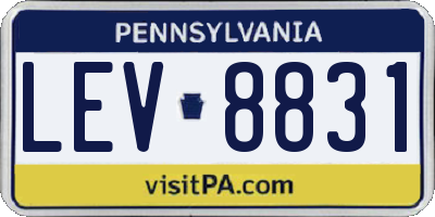 PA license plate LEV8831