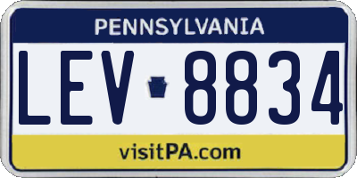 PA license plate LEV8834