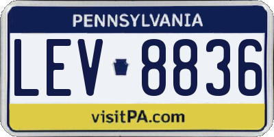 PA license plate LEV8836