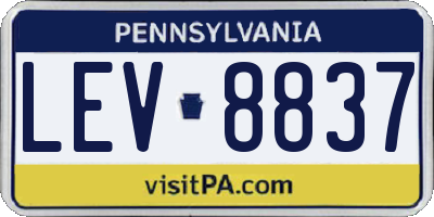 PA license plate LEV8837