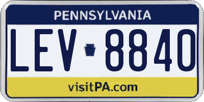 PA license plate LEV8840