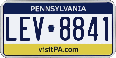 PA license plate LEV8841