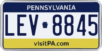 PA license plate LEV8845