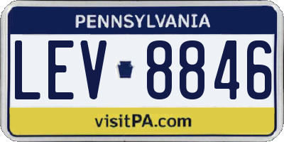 PA license plate LEV8846