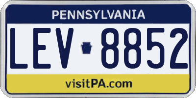 PA license plate LEV8852