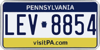PA license plate LEV8854
