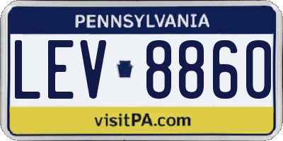 PA license plate LEV8860