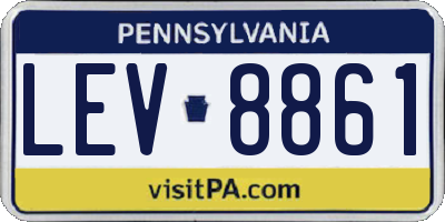 PA license plate LEV8861