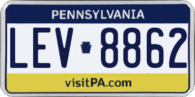 PA license plate LEV8862