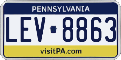 PA license plate LEV8863