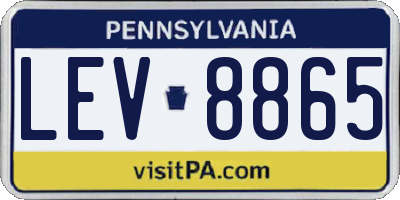 PA license plate LEV8865