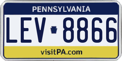 PA license plate LEV8866