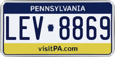 PA license plate LEV8869