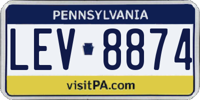 PA license plate LEV8874