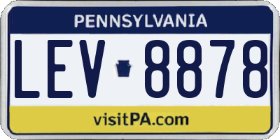 PA license plate LEV8878
