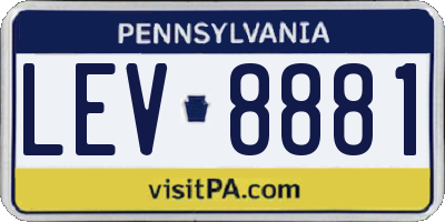 PA license plate LEV8881